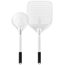 14 Inch  7 Inch Perforated Pizza Peel Set, Pizza Turning Peel with Metal Han...