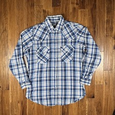 Vintage Levi  s Pearl Snap Western Cowboy Plaid Shirt Men  s Large