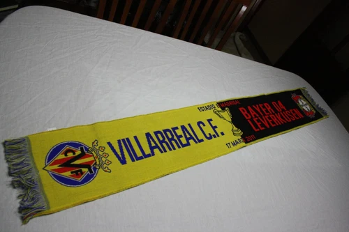 UEFA CHAMPIONS LEAGUE SCARF 2010/11 VILLARREAL CF vs BAYER 04 LEVERKUSEN