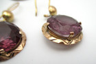 Vintage 10K Yellow Arabic Gold Violet Purple Sapphire Earrings [E216] — photo 8