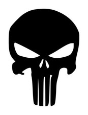 Punisher Skull Decal 1 4"x5.5" Choose Color