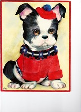 LARGE EMBOSSED VALENTINE POST CARDS WITH PUPPY BY COBY - USA MADE - 13 OF 16