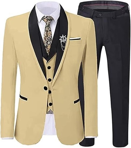 Boys Tuxedo Suit Formal 3 Pieces Shawl Lapel Wedding Outfit Kids Tuxedo Suit - Picture 10 of 31