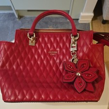VINTAGE= Borsa a mano Guess 1981 usata da donna / trapuntata/ecopelle rossa.