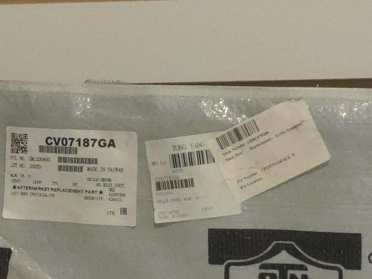 Tong Yang Replacement Grille Assembly CV0707187GA | eBay
