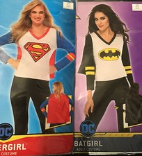 NEW Batgirl OR Supergirl Women's S, M, L Adult Shirt w Cape Costume