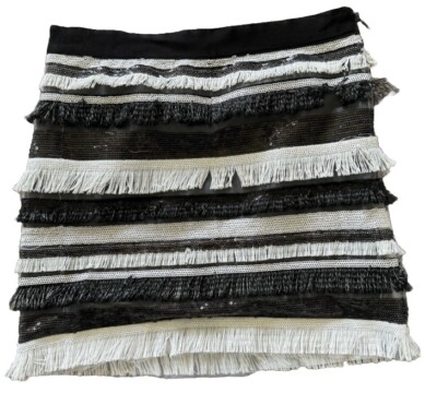 Milly Minis Kids Black and White Girls Fringe Sparkle Skirt Girls size 10