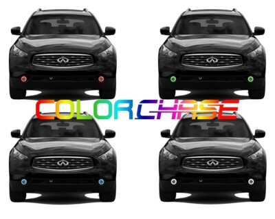 Color Chasing LED Fog Light Flow Halo kit for Infiniti FX35  09-12