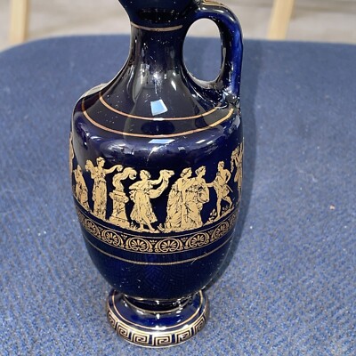 KE Vase Handmade In Greece With 24k Gold Overlay. Approx. 6.5