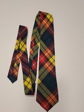 100 Wool Scottish Tartan Plaid Tie Ingles Buchan NWT