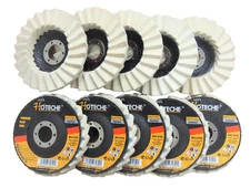 Lot of (10) Felt Wool Polishing Flap Disc Grinding wheel 4-1/2" x 7/8" 560462