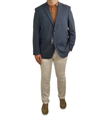 Men Dressmann Blazer Blue Houndstooth Regular Fit EU60R UK/US50R QEB309