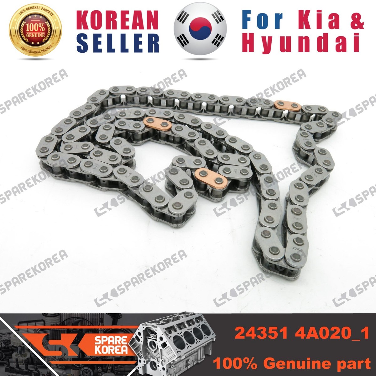 返金用 Genuine/OEM 243514A020 CHAIN-TIMING for Hyundai Starex | eBay