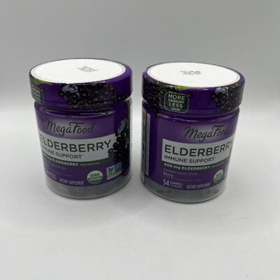 2 Pack MegaFood Elderberry Immune Support - Berry 54 Count Jan 2026