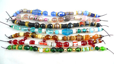 8'' Strand Assorted Glass Beads & Spacers DIY Bracelet Choose Color