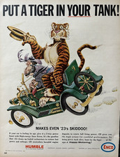 1965 Humble Oil & Refining Co Enco Tiger In Your Tank 23 Skiddoo VTG Print Ad