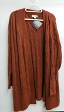 Ava  Viv Womens Cardigan sweater Brown size 2X Made for Target Cable Design NWT