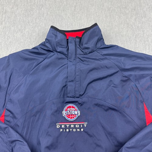 Detroit Pistons Sweater Mens Small Oversized Reversible Fleece Windbreaker NBA - Picture 14 of 19