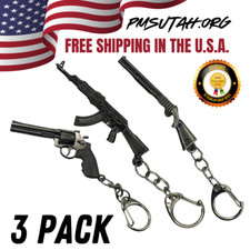 3 Pack Keychain Gun Video Game CS2 CSGO PUBG Keyring Key Ring Chain Gift