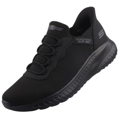 Skechers Slip-ins Bobs Squad Chaos Herren Sneaker Slipper Schwarz 118300-Bbk