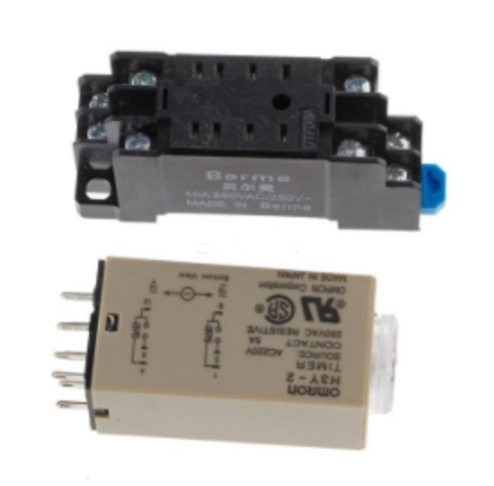 0-60 Min 12VDC Supply Timer Delay Relay H3Y-2 With Base for Dim Rail 12 ...