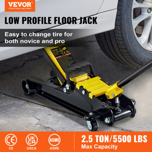 VEVOR Low Profile Floor Jack 2.5 Ton Heavy Steel Single Piston Hydraulic Pump - Picture 2 of 12