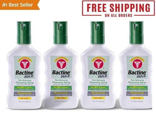 Bactine Max Pain Relieving Cleansing Spray 5 Ounces Pack of 4 Free&Fast Shipping - Picture 2 of 24