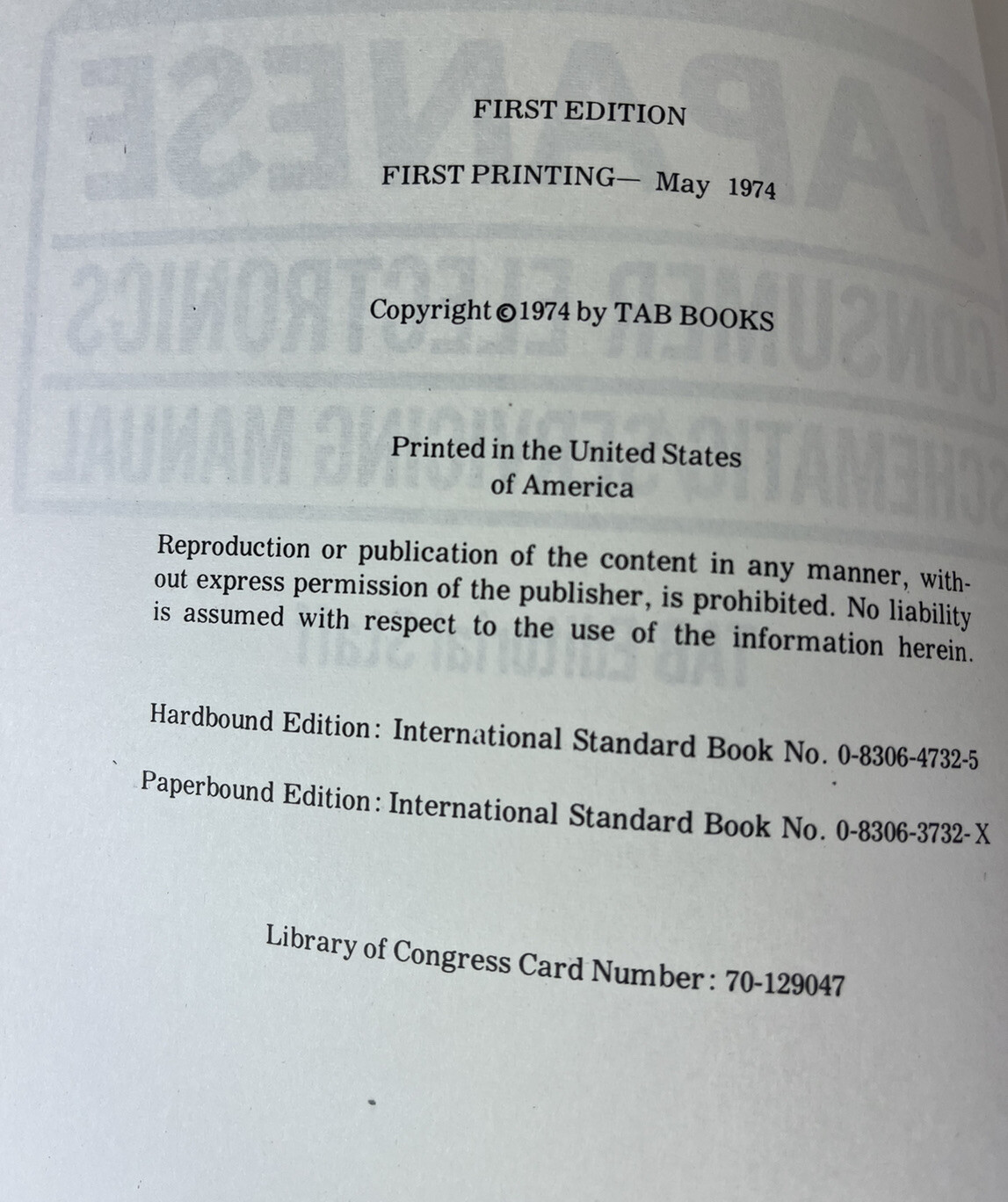 Japanese Consumer Electronics Schematic/Servicing Manual 1974 1st Ed 