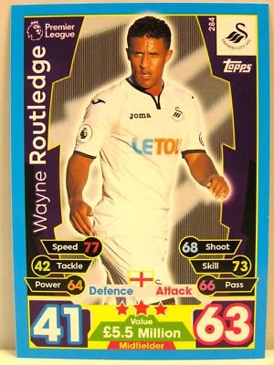 Match Attax 2017/18 Premier League - #284 Wayne Routledge - Swansea City FC