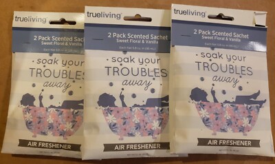 Sweet Floral & Vanilla Floral Freshener Scented Sachets 3 Packs Of 2