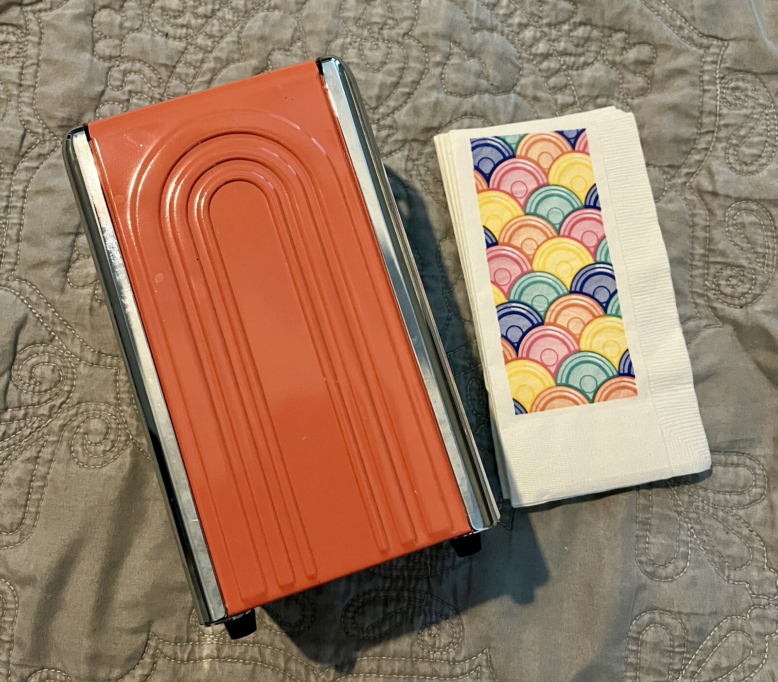 Vtg Homer Laughlin Fiestaware Napkin Dispenser + 10 Napkins 1996