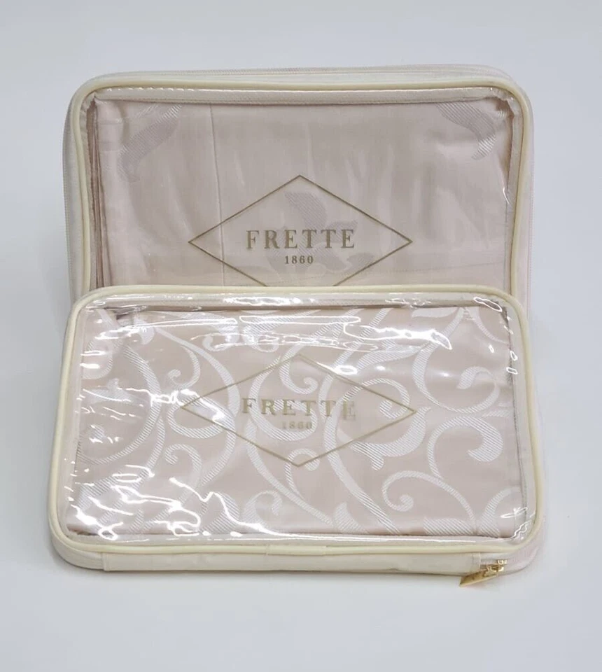 Medallón ornamentado de lujo Frette 2 euros simula en polvo rosa/leche satén de algodón puro Foto 4 de 4