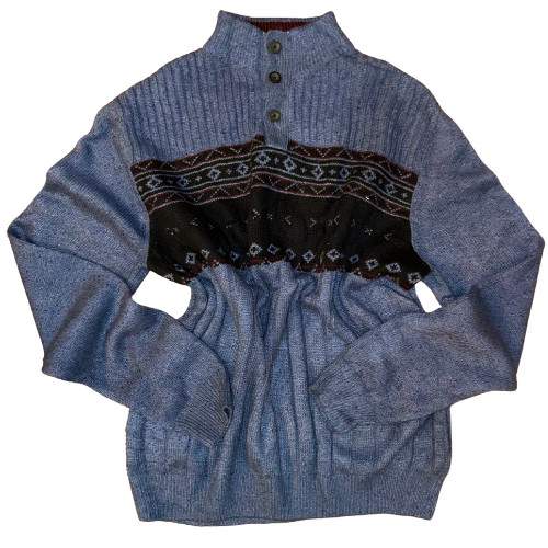 CHAMPS Ralph Lauren Azul, Jersey Botón 1/4 para Hombre y Mujer. Unisex.