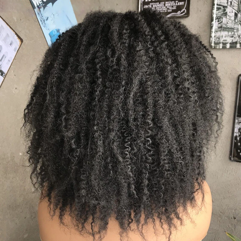 Pelucas con Diadema Marley Trenzas Peluca Sintética 18" Corto Afro Rizado Rizado  Foto 4 de 4