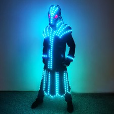 LED Robot Costume Suit Illuminated Party Show Dance Glow Light Clothing Helmet