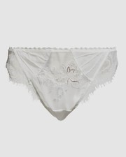 141 Lise Charmel Women's White Embroidery Orchidee Beaute Thong Panties Size XS