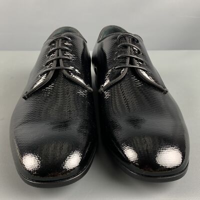 GIORGIO ARMANI Size 6 Black Patent Leather Lace Up Lace Up Shoes