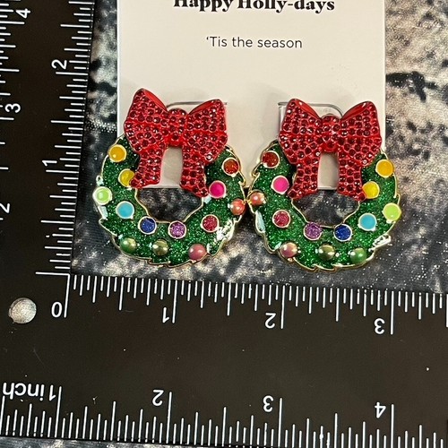 Sugarfix Happy Holly-Days BaubleBar Weihnachtskranz Schleife Ohrringe - Bild 3 von 5