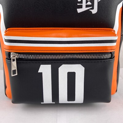 Haiku!! Volleyball Club Black and Orange Backpack with Number 10 Anime Sports Haikyu Backpacks Sport 3 Different Team Uniform Colors  main image 2
