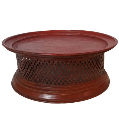 Thai Lacquered Lattice Table Stand