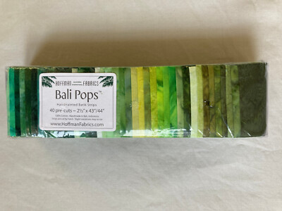Bali Pops Batik Strips  BP-491 Taffy  - green  RARE  Hoffman Fabric