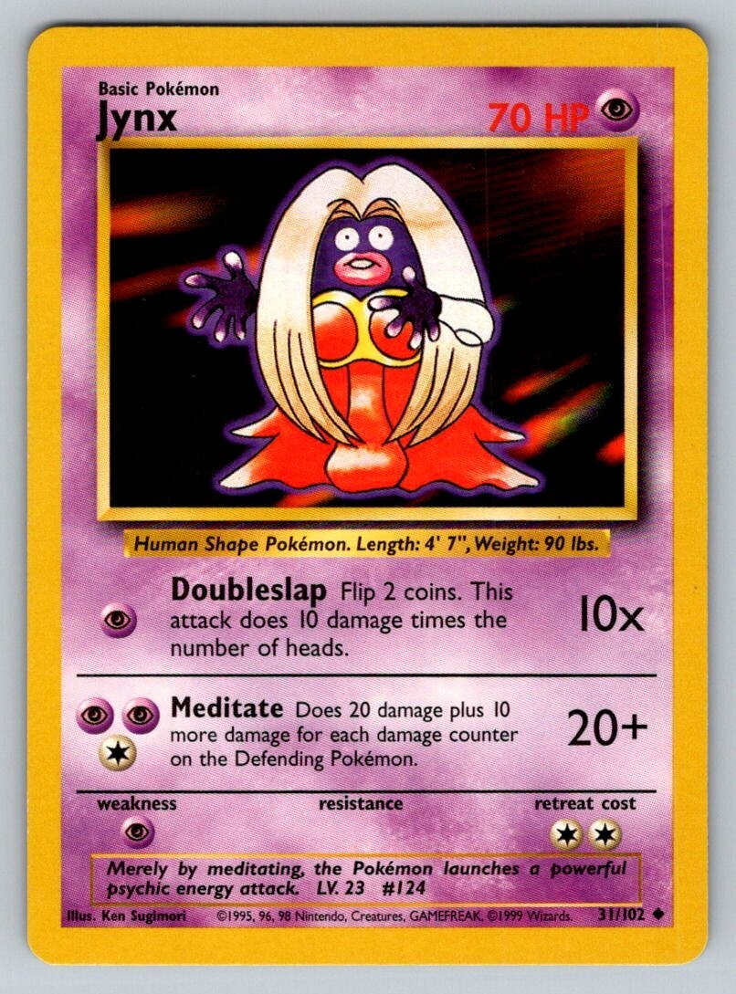 1999 Pokemon Base Set Vintage WOTC Jynx 31/102 NM