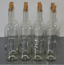 15 X 750 ml Weinflasche  Glasflasche Leere Flasche mit Korken Wein Weiß
