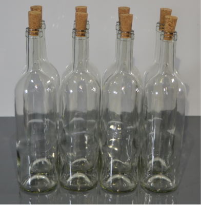 15 X 750 ml Weinflasche Glasflasche Leere Flasche mit Korken Wein Weiß