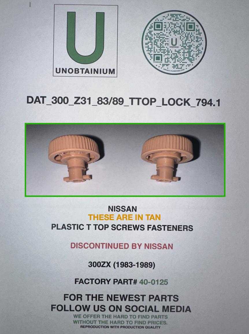 FITS/ FOR NISSAN 300ZX Z31 300ZX (1983-1989) T TOP LOCKS | eBay