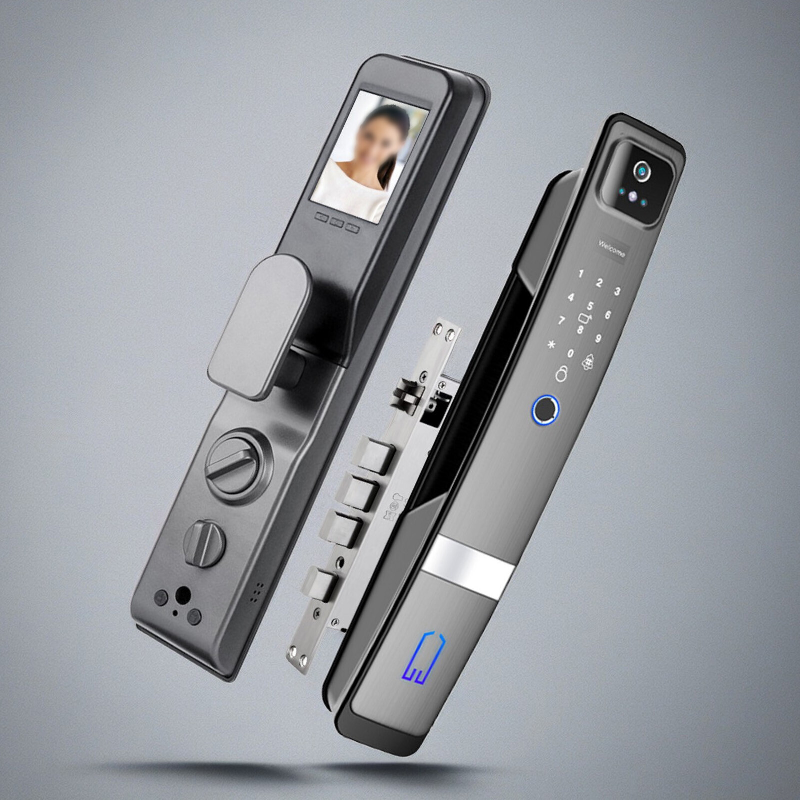 Smart 3D Face Recognition Fingerprint Door Lock with Password Security  