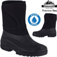 MENS LADIES SNOW BOOTS WINTER WATERPROOF MUCKER THERMAL WELLINGTONS FUR BOOTS