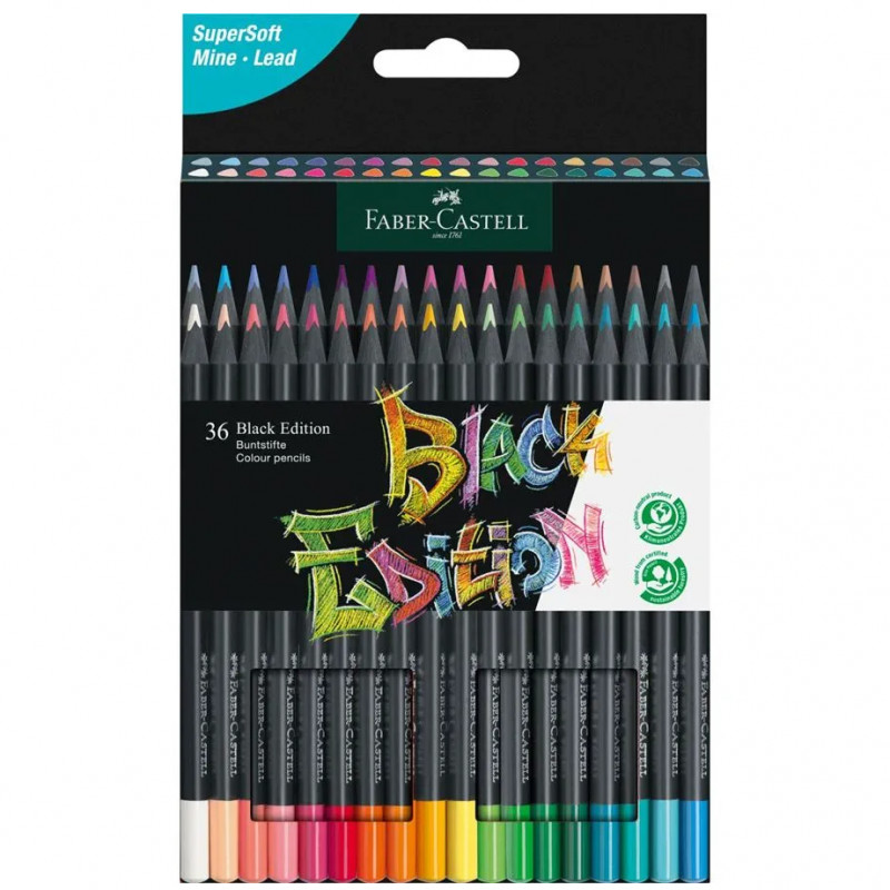 Faber-Castell Black Edition Colour Pencil Wallet (36pc)