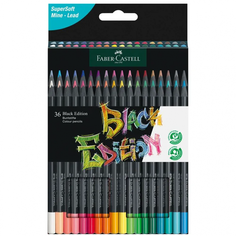 Faber-Castell Black Edition Colour Pencil Wallet (36pc)