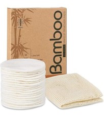 20 Packs Organic Reusable Makeup Remover Pads, Washable Eco-Friendly Natural Bam